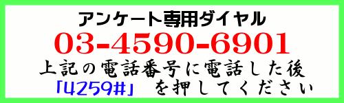 アンケート専用ダイヤル