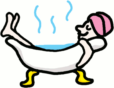 お風呂に入っている女性